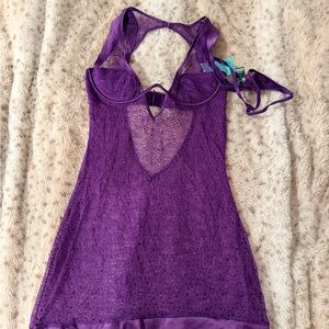 Frederick's of Hollywood Purple Lace Chemise